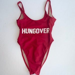 Private Party RED HUNGOVER one piece swimsuit S/M bathing suit beach pool party